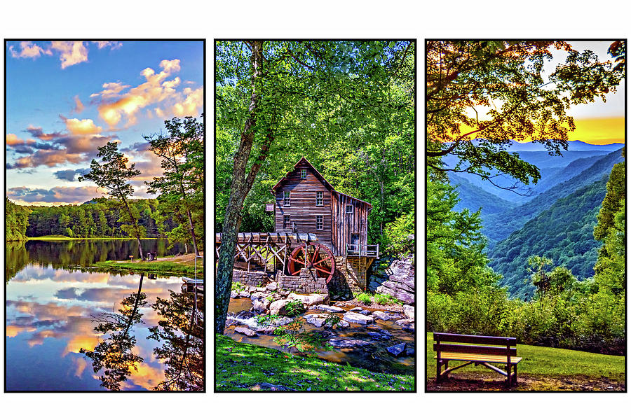 Babcock State Park Triptych 2 Photograph by Steve Harrington