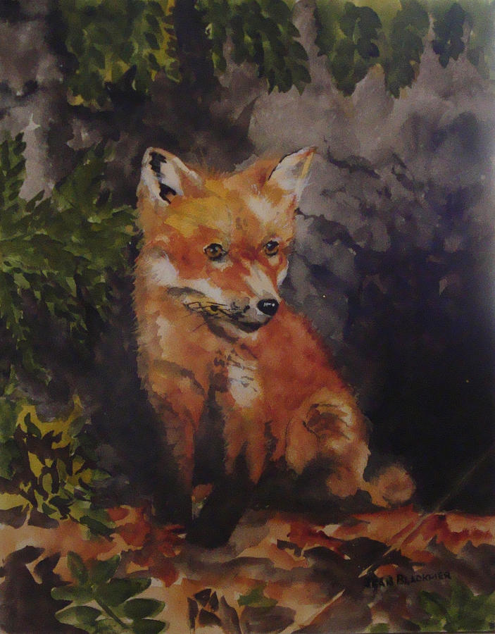 Fox Painting - Babe In The Woods by Jean Blackmer Fox Painting - Babe In The Woods by Jean Blackmer