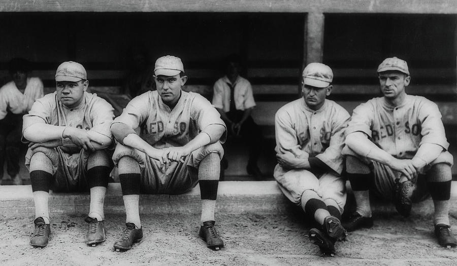 Babe Ruth Photograph - Babe Ruth On Far Left With The Boston Red Sox 1915 by Mountain Dreams