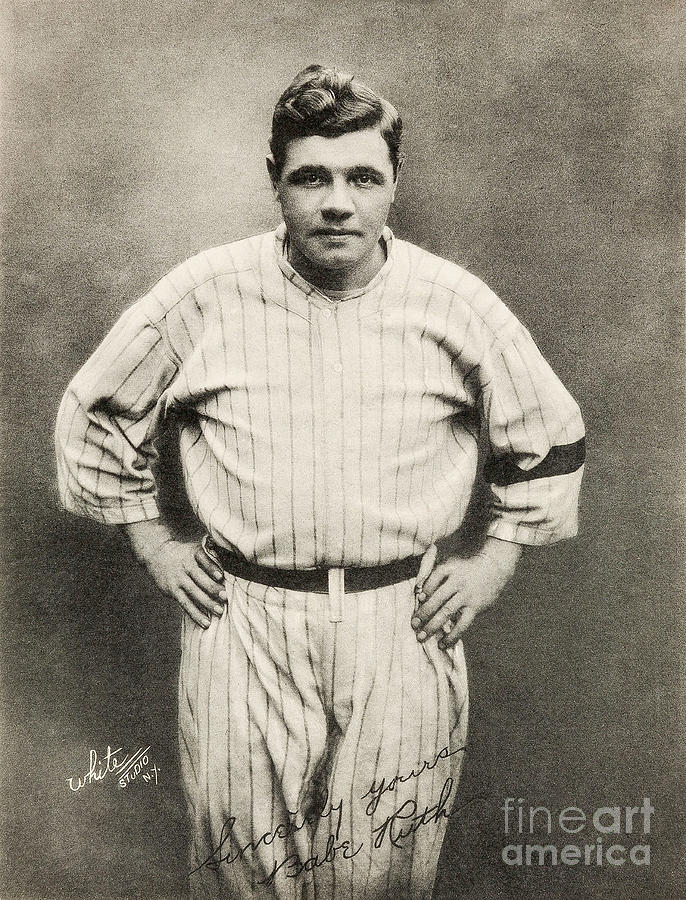 Babe Ruth Photograph - Babe Ruth Portrait by Jon Neidert