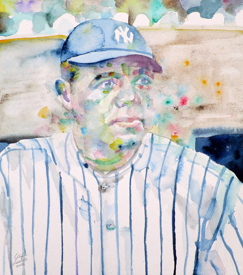 Babe Ruth Painting - BABE RUTH - watercolor portrait by Fabrizio Cassetta
