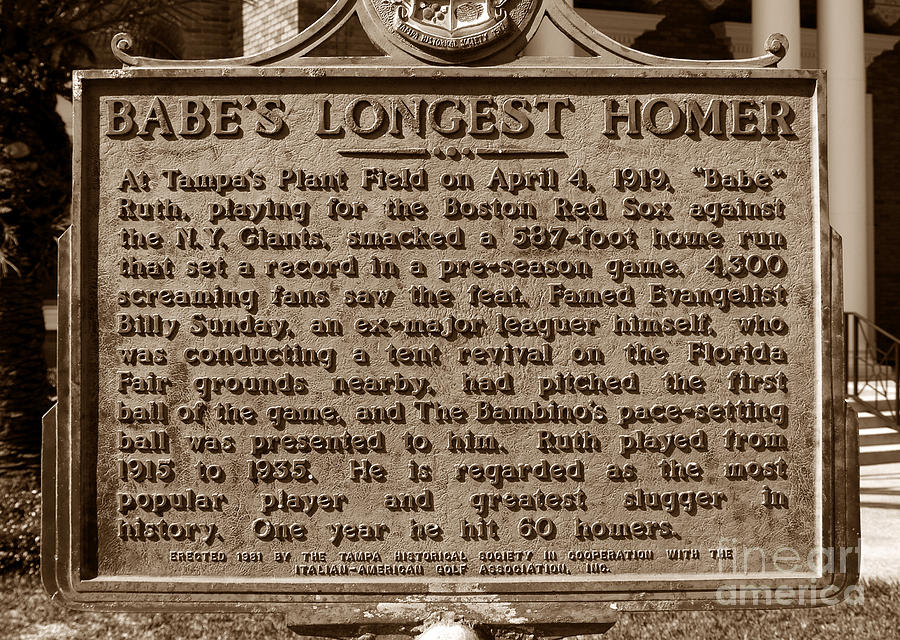 Babes Longest Homer Photograph by David Lee Thompson