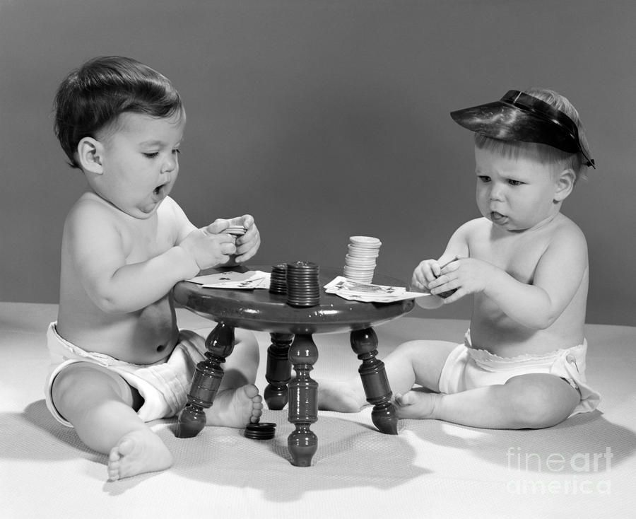 Babies Playing Poker, C. 1960s Photograph by H. Armstrong Roberts/ClassicStock