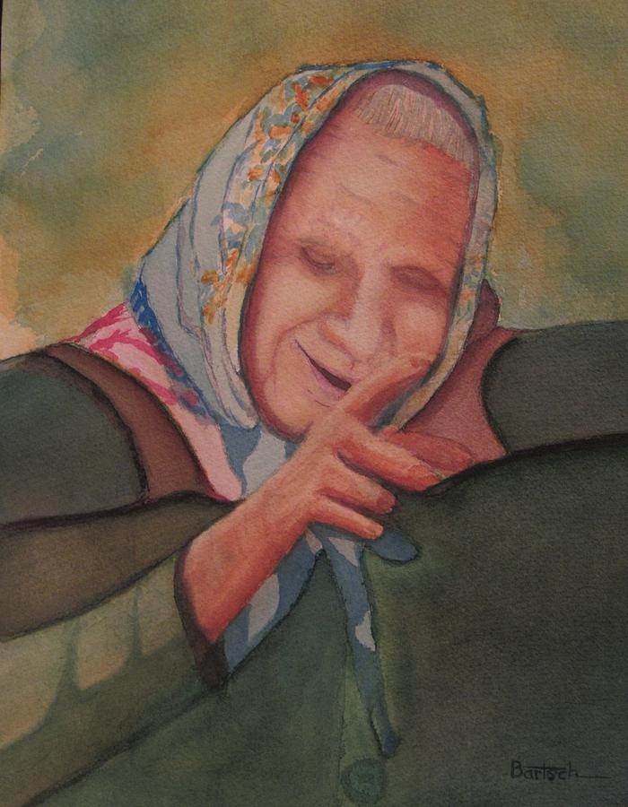 Babushka Lady Painting by David Bartsch