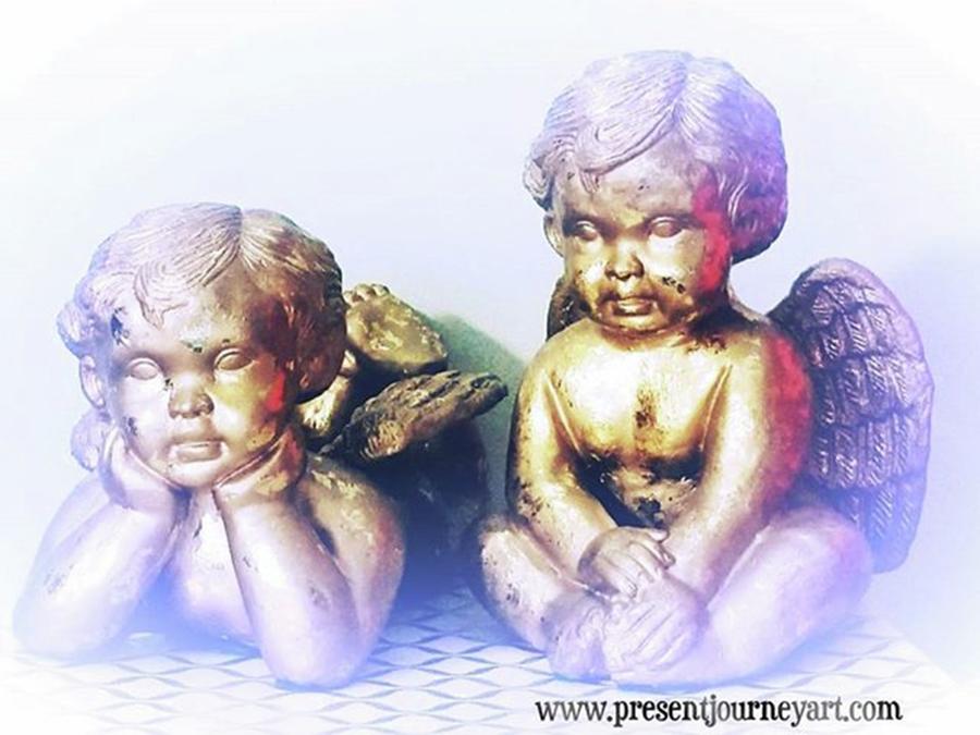 Cherubs Photograph - baby Angels Sweet Faces On These by Rachel Hannah