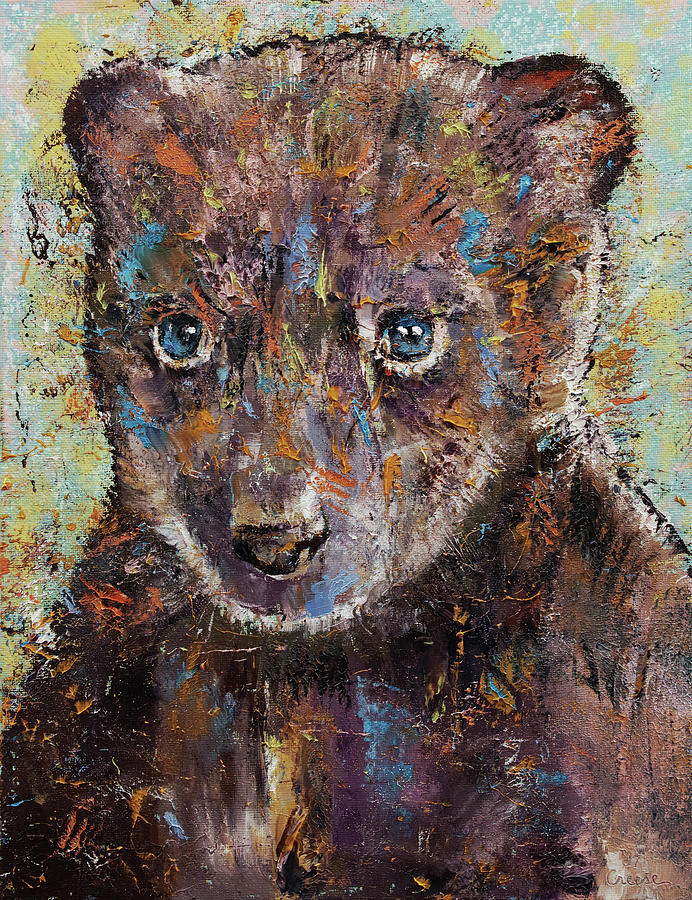 Baby Bear Painting by Michael Creese