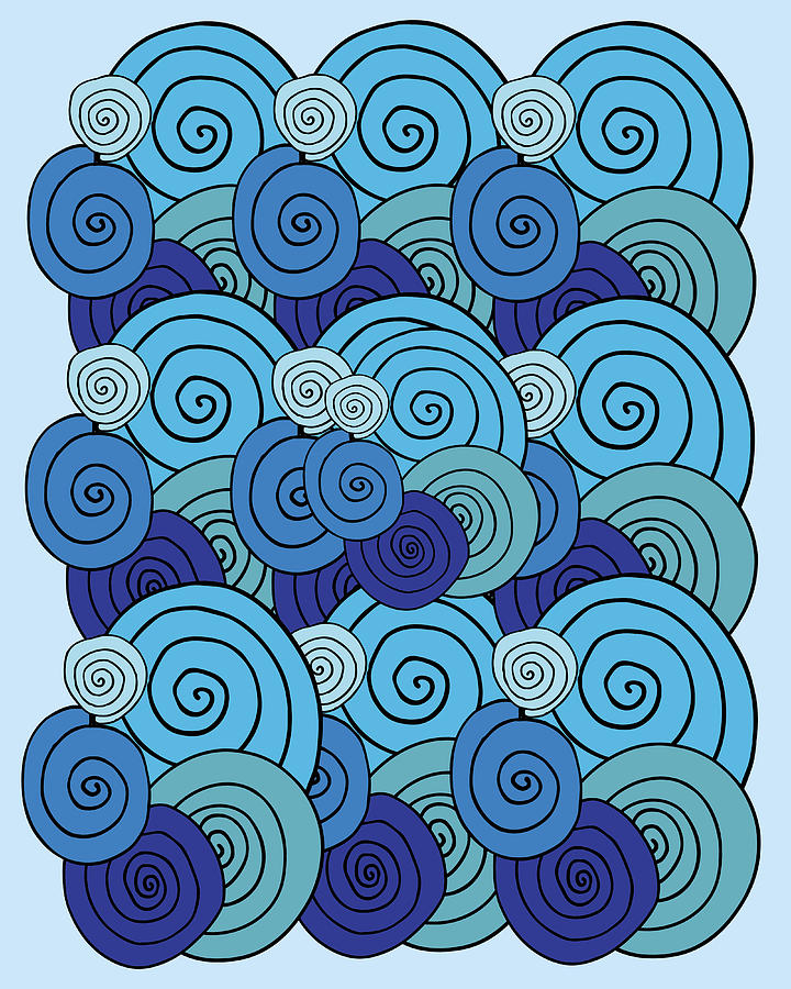 Baby Blue Swirls And Spirals Digital Art by Irina Sztukowski