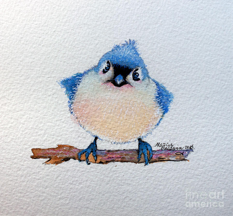 Bluebird Painting - Baby Bluebird by Marcia Baldwin