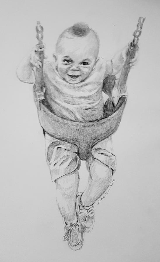 Baby boy Drawing by Hae Kim