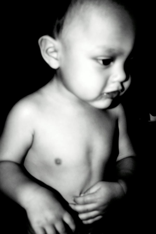 Black And White Photograph - Baby Boy  by Kristina Randal