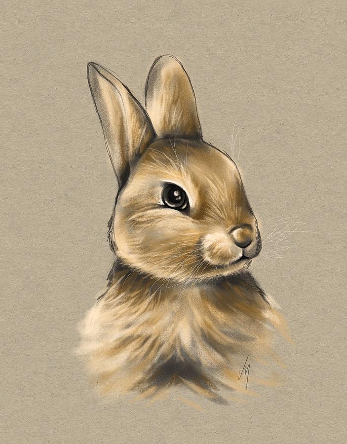 Nature Painting - Baby bunny by Veronica Minozzi