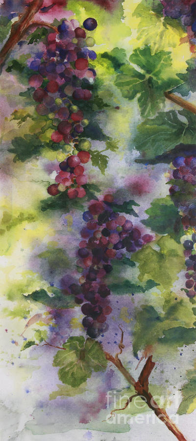 Baby Cabernet I  Triptych  Painting by Maria Hunt