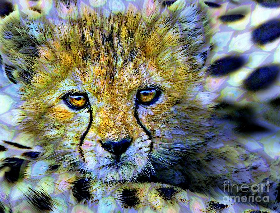 Baby Cheetah Painting by Wbk - Fine Art America