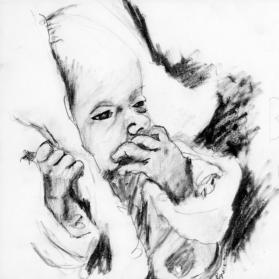 Baby Concern Drawing by Ronald Bissett