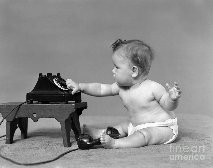 Baby Dialing Telephone, C.1940s Photograph by H. Armstrong Roberts/ClassicStock