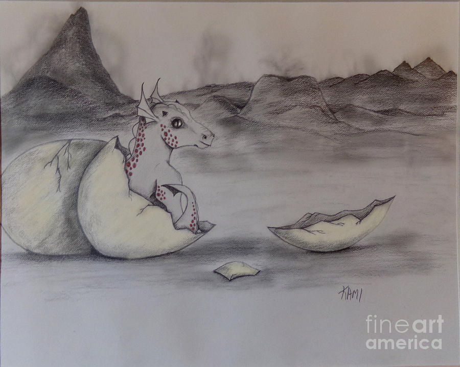 Baby Dragon Drawing By Kami Catherman