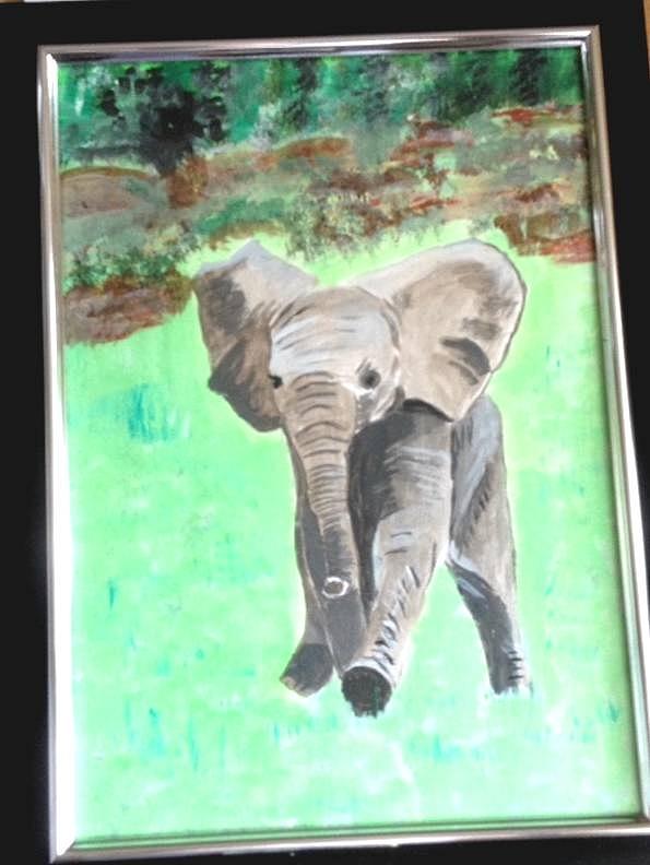 Baby Dumbo Painting by Audrey Pollitt