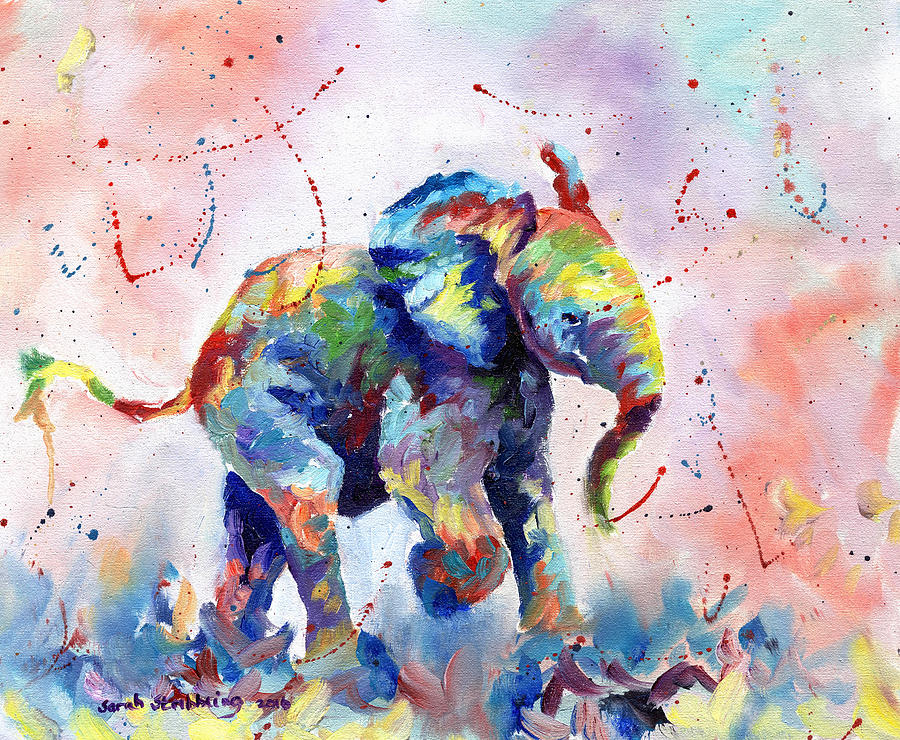 Abstract Painting - Baby Elephant Dream Series by Sarah Stribbling