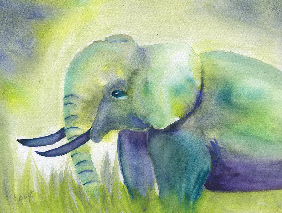Baby Elephant Painting by Frank Bright