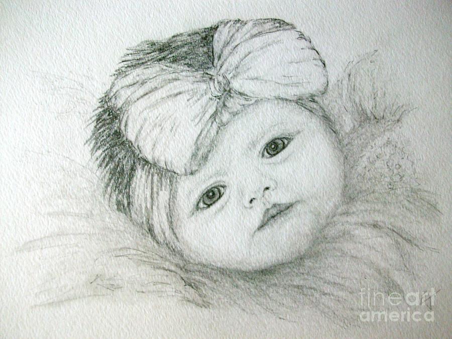 Baby Face Drawing by Judy Figgins - Pixels