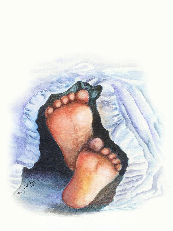 Baby feet Painting by Georgia Pistolis