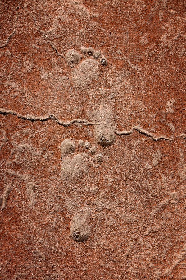Footsteps Photograph - Baby Footsteps Etched In Stone by Tracie Schiebel