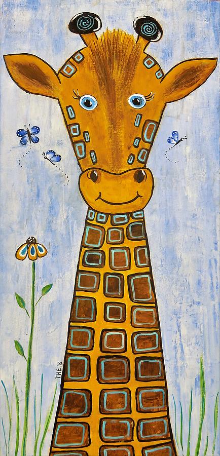 Baby Giraffe Painting by Suzanne Theis