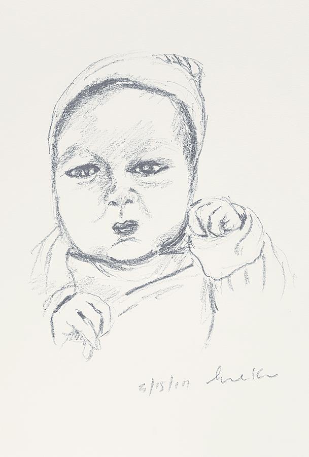 Baby girl Drawing by Hae Kim
