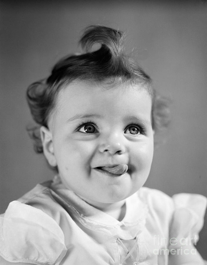 Baby Girl Sticking Out Her Tongue Photograph by H. Armstrong Roberts/ClassicStock