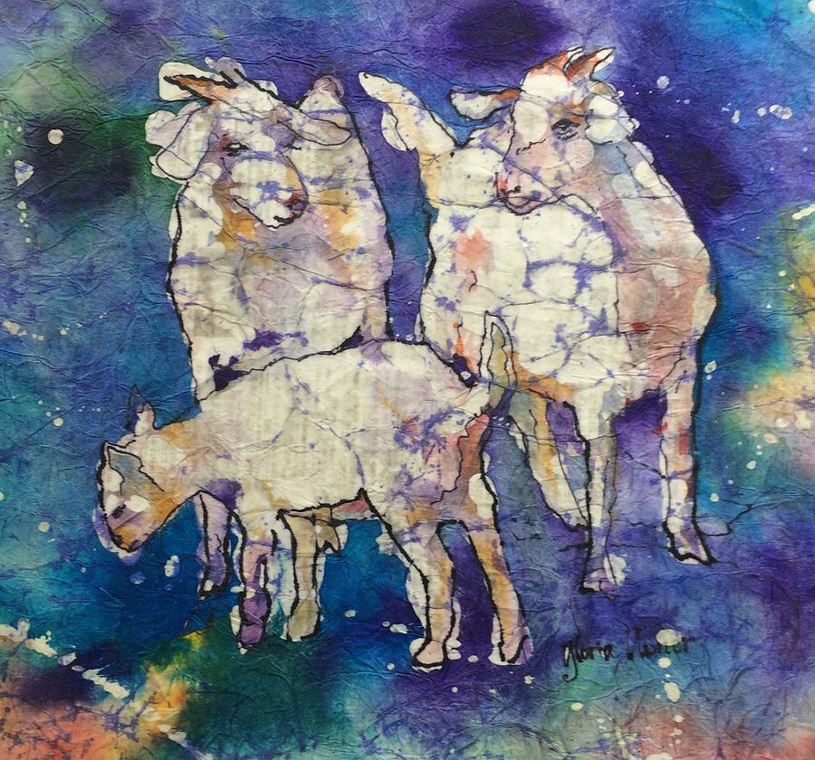 Baby Goats Painting by Gloria Avner