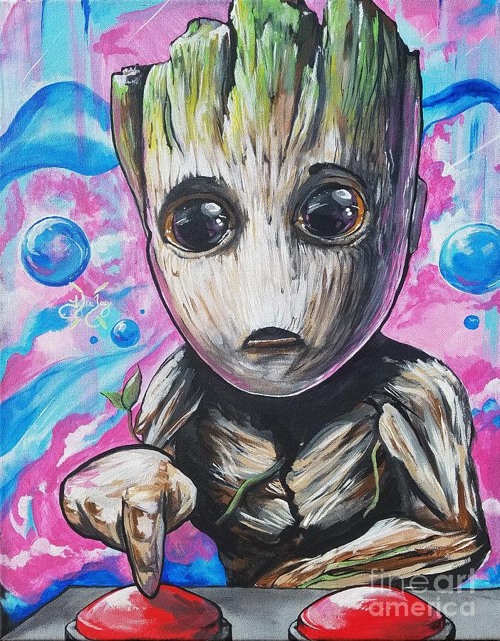 Baby Groot Painting by Tyler Haddox