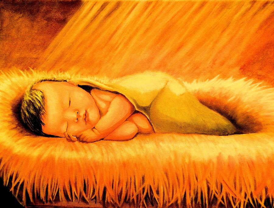 Divine Infant Painting by Victoria Rhodehouse