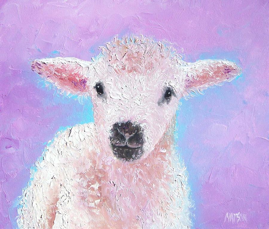 Baby Lamb Painting by Jan Matson