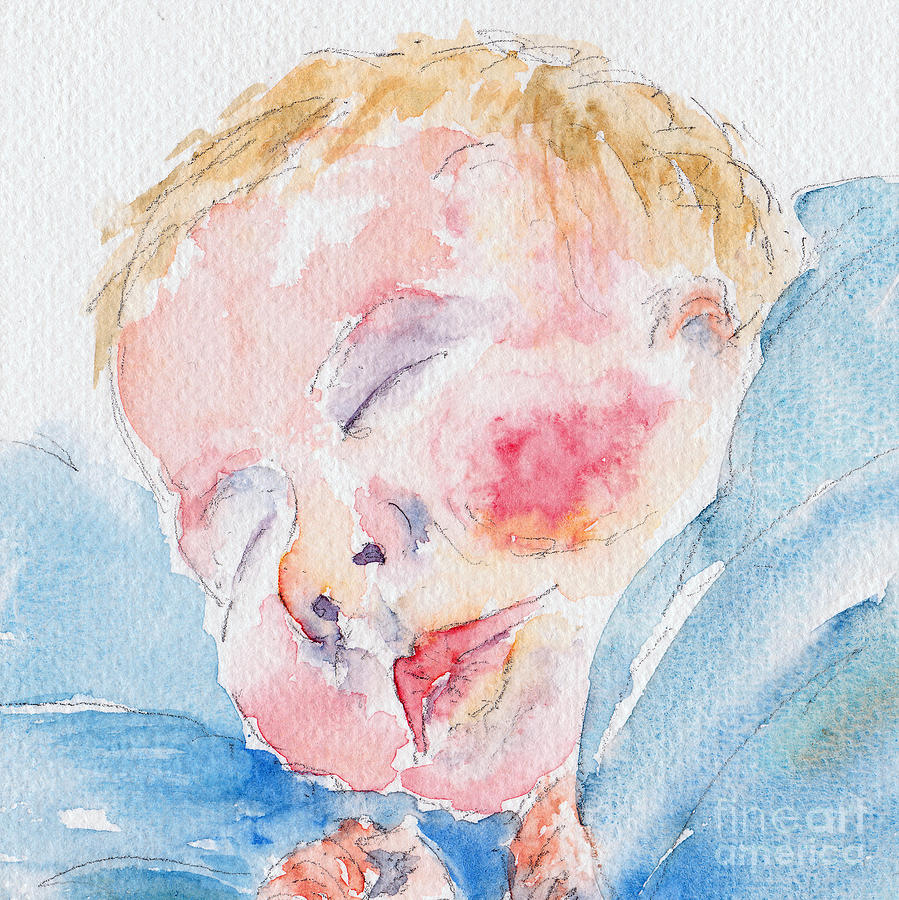 Baby Leon Painting by Pat Katz