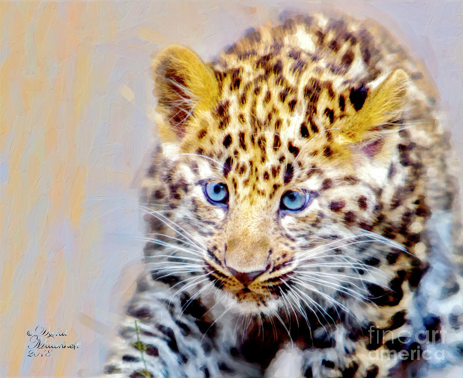 Baby Leopard Mixed Media by David Millenheft