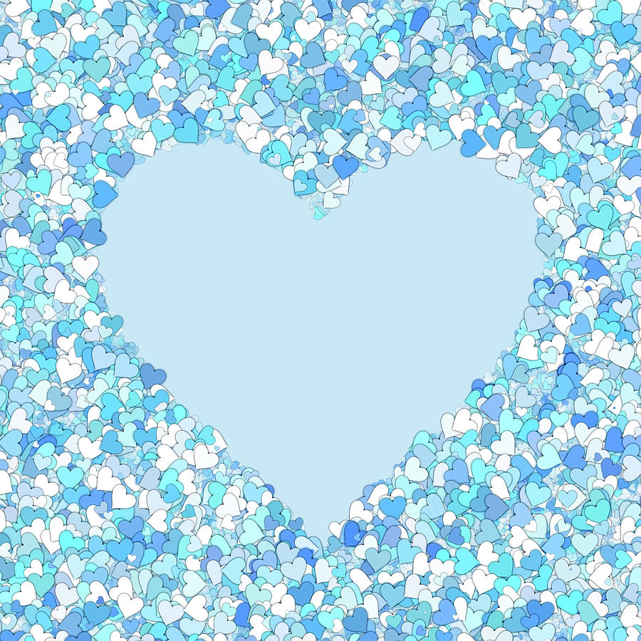 Romantic Digital Art - Baby Loves Blue Heart by Georgiana Romanovna