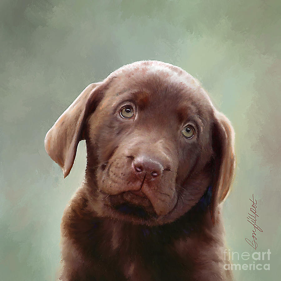 Puppy Painting - Baby Molly B by Bon and Jim Fillpot