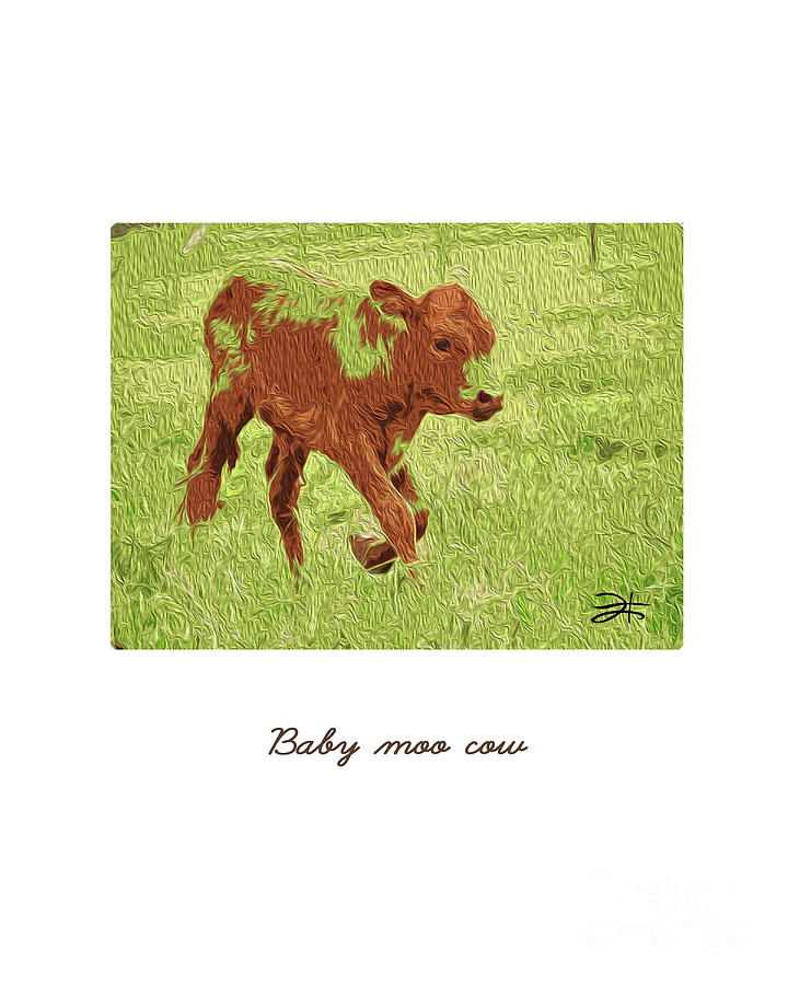 Baby Moo Cow Mixed Media by Francelle Theriot