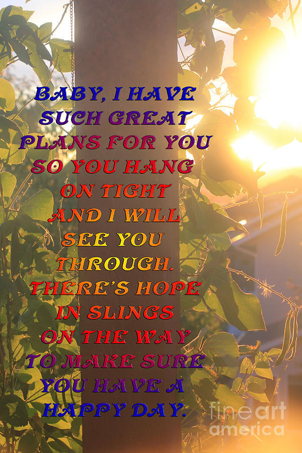 Baby My Plans For You Photograph by Donna L Munro
