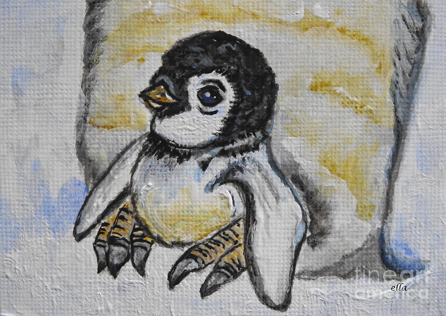 Baby Penguin Painting by Ella Kaye Dickey