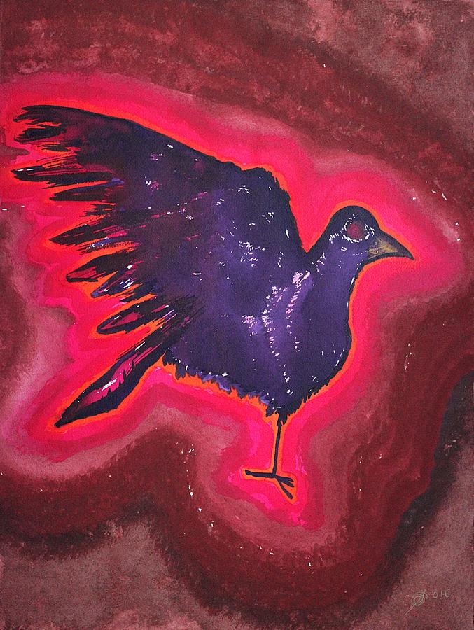 Baby Phoenix original painting Painting by Sol Luckman