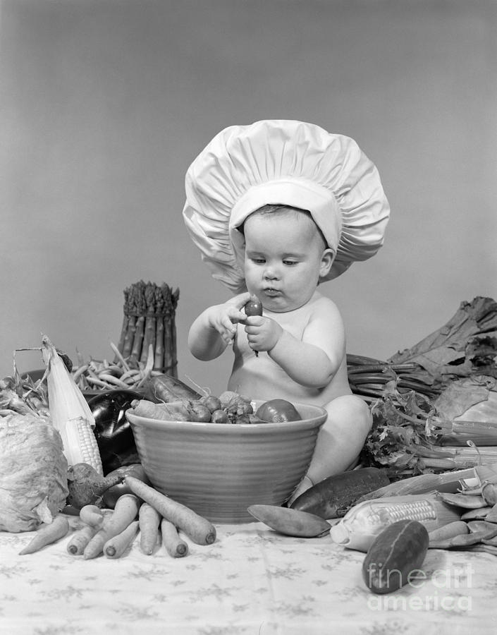 Baby Posed As Chef, C.1950-60s Photograph by H. Armstrong Roberts/ClassicStock
