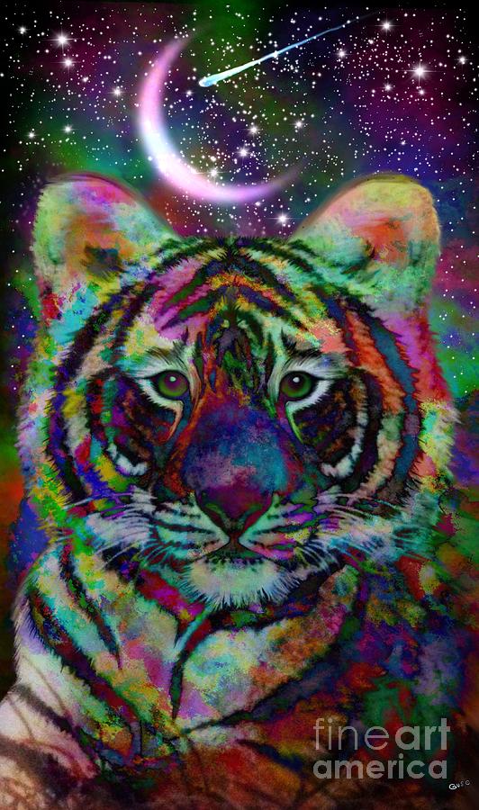 Baby Rainbow Tiger Digital Art by Nick Gustafson