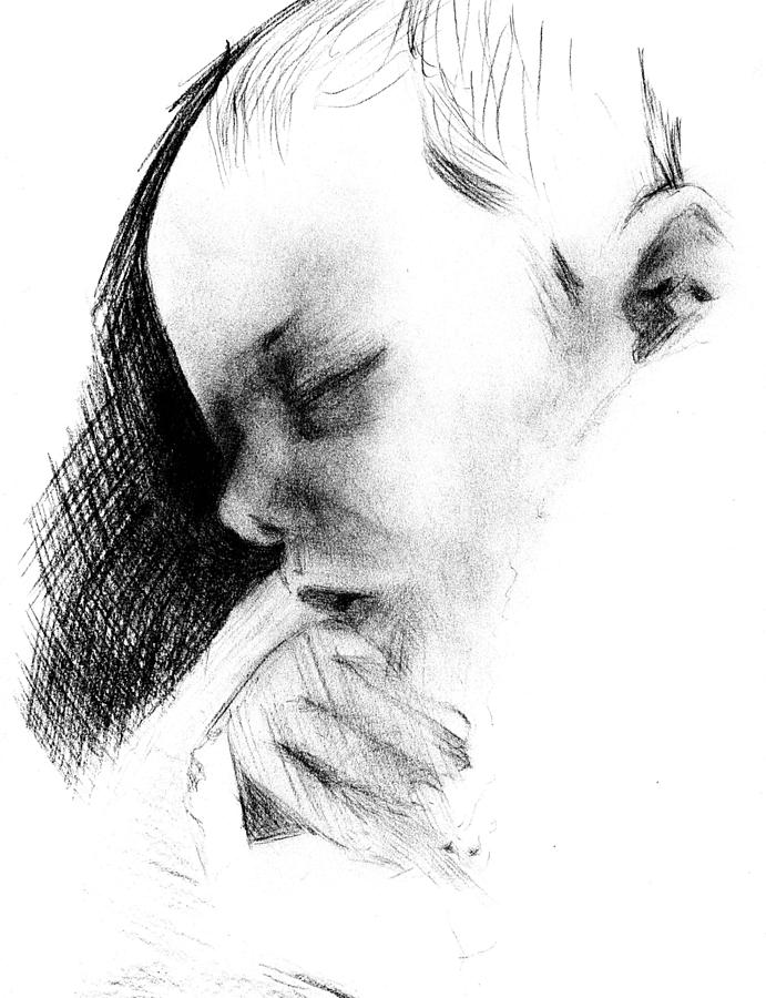 Baby Drawing - Baby by Reza Naqvi