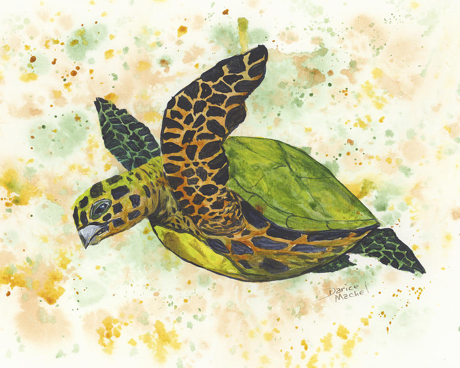 Baby Sea Turtle Painting by Darice Machel McGuire