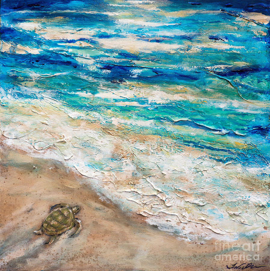 Baby Sea Turtle III Painting by Linda Olsen