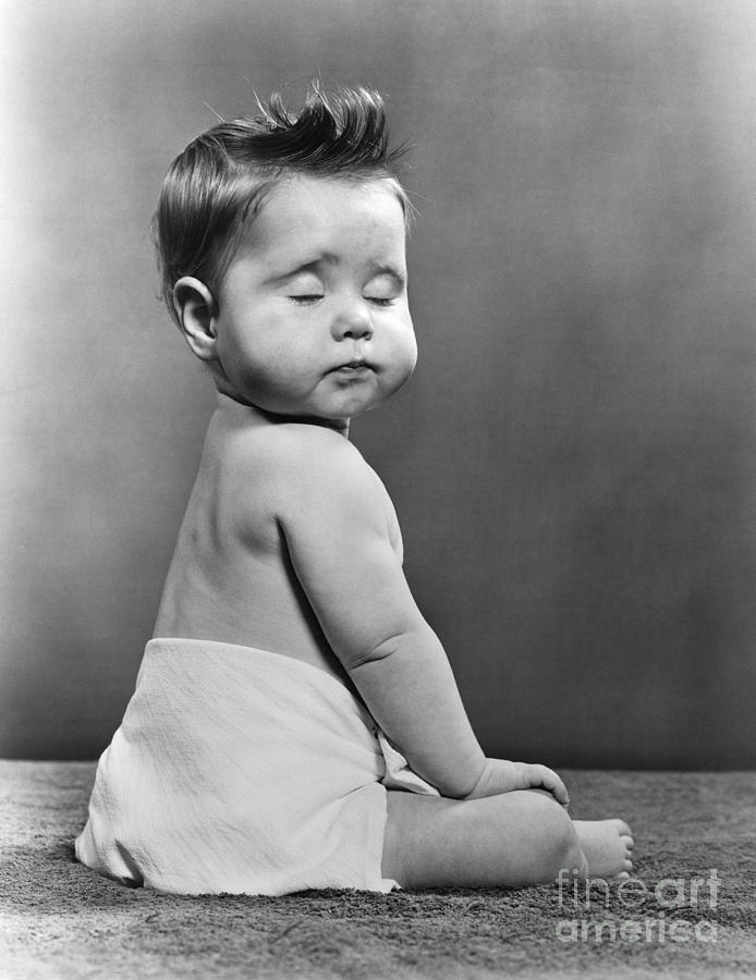 Baby Seated With Back To Camera Photograph by H. Armstrong Roberts/ClassicStock