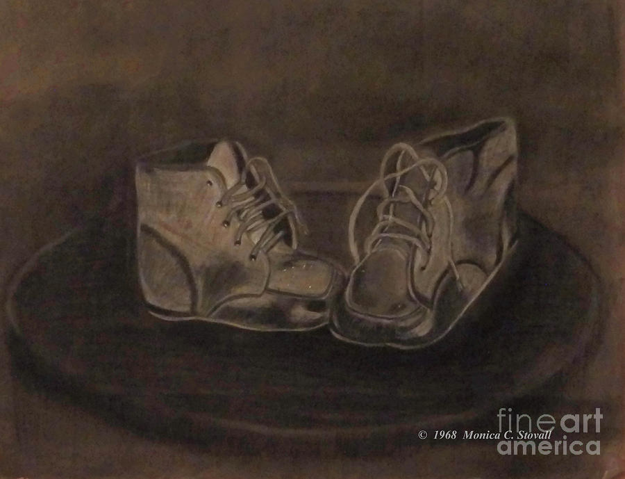 Baby Shoes Drawing Drawing by Monica C Stovall
