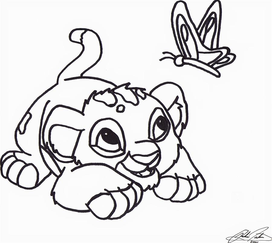 Baby Simba Drawing By Richie Tatum