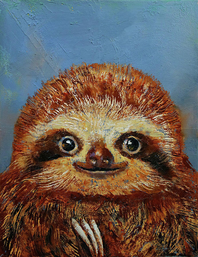 Baby Sloth Painting by Michael Creese